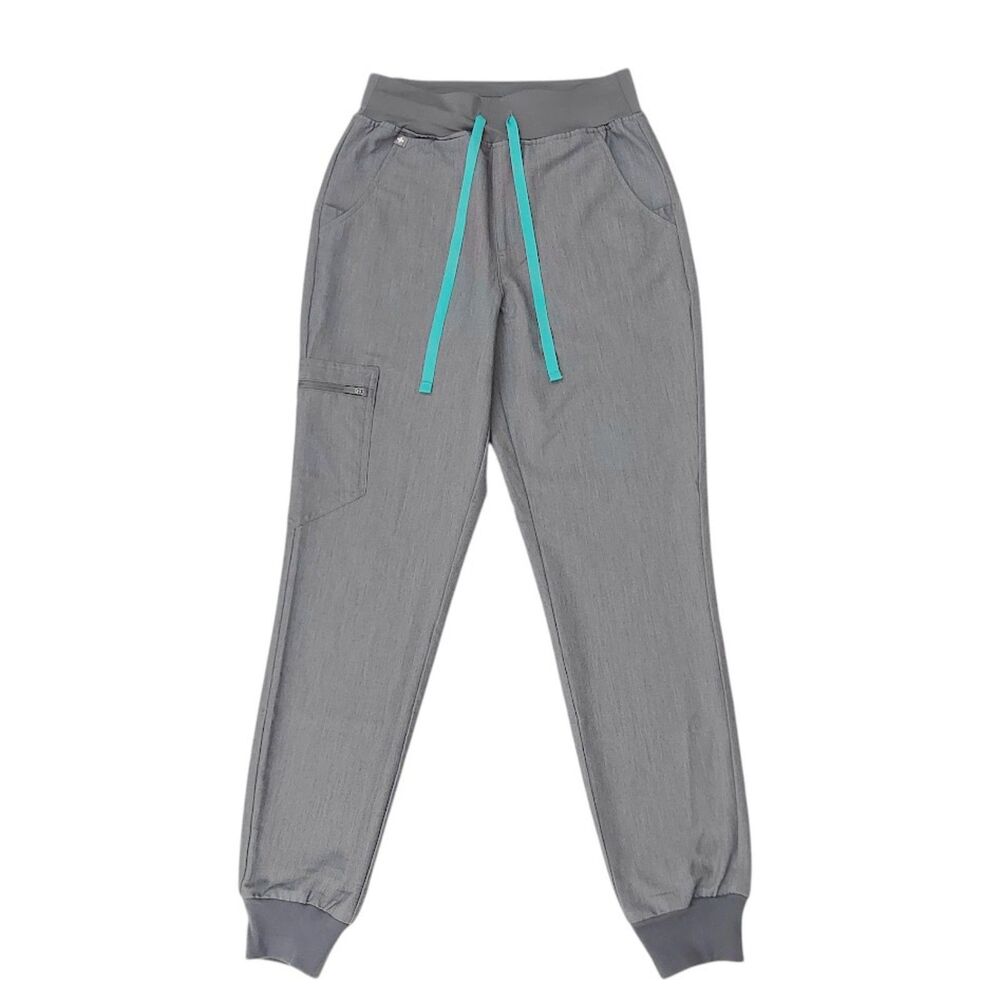 Figs Womens XS Gray Zamora Jogger Scrub Pants Technical Utility Uniform Work
